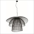 Kaja Plaza KP-12 czarny metalowy żyrandol ażurowy 100cm 1xE27 60W
