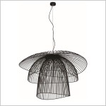 Plaza ażurowy czarny żyrandol druciany śred. 100cm E27 60W Kaja