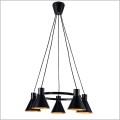 Candellux More 35-71163 czarny żyrandol z pięcioma metalowymi kloszami 5xE27
