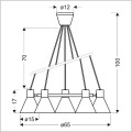 Candellux More 35-71163 metalowa lampa wisząca średnica 65cm 5xE25