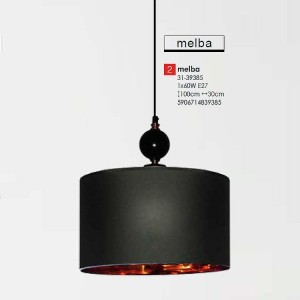 Melba czarna lampa wisząca z miedzianymi elementami 1xE27 Candellux