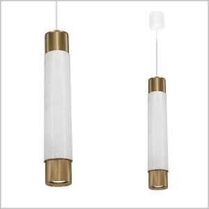 Marble White Gold lampa wisząca z białego marmuru 1xGU10 Milagro