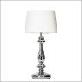 4concepts Versailles Platinum lampa na szklanej podstawie z białym abażurem