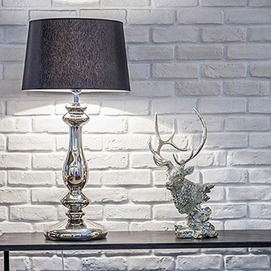 4concepts Versailles Platinum L204161247 szklana lampa stołowa z abażurem