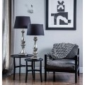 4concepts Versailles Platinum srebrne lampy ze szkła z czarnym abażurem