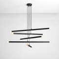 lampa wisząca 5 zawieszonych czarnych tub Aldex Artera Tubo 10 Black 1072M1