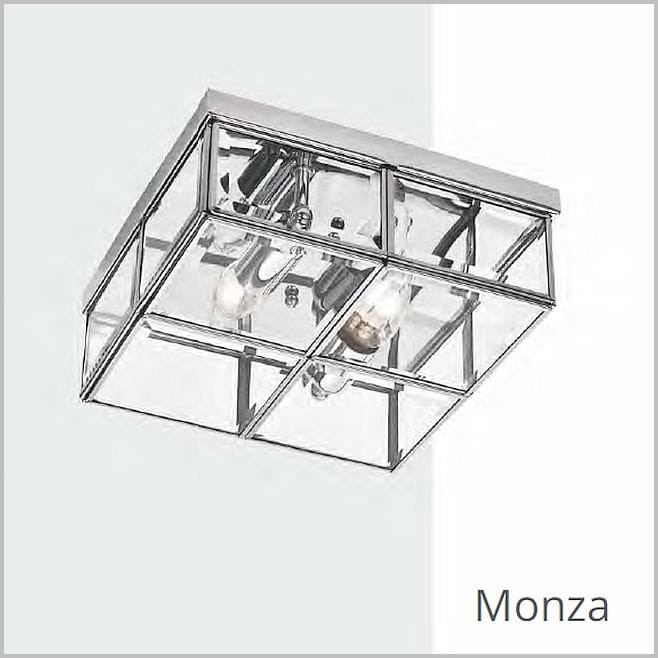Light Prestige Monza lampa sufitowa glamour chrom i szkło 30x30cm