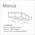 Light Prestige  Monza 2323 plafoniera ze szkła z elementami chromowanymi