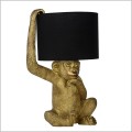 lampa stojąca w kształcie małpy z dużym czarnym abażurem Extravaganza Chimp Lucide 10502-81-30