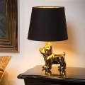 Extravaganza Sir Winston Gold Lucide 13533-81-10 niewielka lampa stołowa z abażurem do sypialni lub salonu