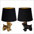 Lucide Extravaganza Sir Winston Black &amp; Gold lampki stojące porcelanowe figurki z czarno złotym abażurem