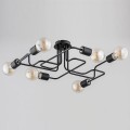lampa sufitowa industrialna czarna sześć oprawek 6xE27 Alfa Hook 24746