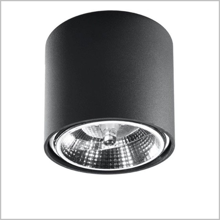 Sollux Tiube SL.0697 Stylowa Oprawa Owal Plafon Czarny Aluminium Żarówka GU10 LED