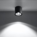 Sollux Tiube SL.0697 czarna lampa sufitowa minimalistyczna do salonu lub kuchni średnica 12 cm