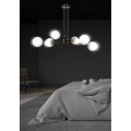 elegancka czarna lampa wisząca do salonu lub sypialni Emibig OGNIS 6 BLACK 966/6