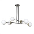czarna lampa wisząca z białymi kloszami 6xE14 Emibig OGNIS 6 BLACK 966/6