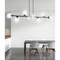 Emibig ROSSI 8 Black Transparent 878/8 lampa sufitowa czarny stelaż szklane bezbarwne klosze
