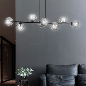 Rossi 8 czarna lampa sufitowa grafitowe szklane kule 8xE14 Emibig