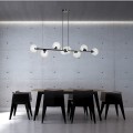 lampa wisząca nad stół 8xE14 szklane transparentne kule Emibig ROSSI 8 Black Transparent 878/8