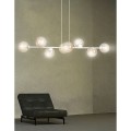 Emibig ROSSI 8 White MIODOWY 879/6 lampa wisząca biały stelaż bursztynowe klosze