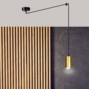 Traker pojedyncza lampa wisząca czarno zlota 1xGu10 Emibig