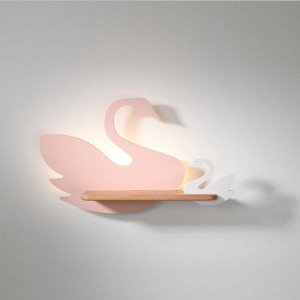 Swan LED różowo biały kinkiet w kształcie łabędzia z półką Candellux