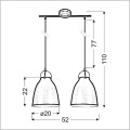 lampa wisząca dwa białe metalowe klosze PENSILVANIA 32-35813 CANDELLUX