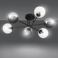 Emibig Brendi 6B BL MIX lampa sufitowa czarna konstrukcja szklane kule 6 x E14