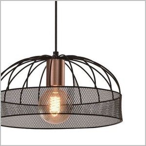 Levi czarna lampa wisząca z elementem miedzianym styl loftowy 1xE27 Candellux 