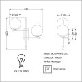 lampa ścienna 42x44cm szklany klosz 15 cm Maytoni Nostalgia MOD048WL-02G