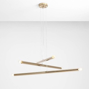 Tubo 6 Gold lampa wiszaca złote metalowe tuby Aldex
