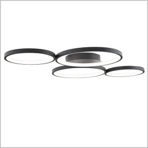 Velvet duży plafon LED 65W cztery czarne okręgi MAXlight