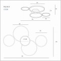 plafon LED cztery czarne okręgi Velvet MAXlight C0200