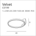 czarny plafon LED 40cm VELVET MaxLight C0199