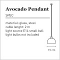 TAR Avocado Pendant lampa wisząca ze szklanym kloszem 15cm