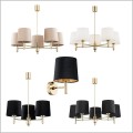 Argon Ponte Plus rodzina lamp w stylu gold glamour złoty stelaż welurowe abażury