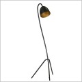 metalowa lampa podłogowa czarna złoty klosz Haris LP1 BLACK GOLD  864/1 Emibig