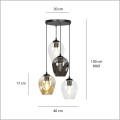 lampa wisząca 4xE27 okrągła podsufitka Emibig ISTAR 4 PREMIUM MIX