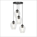 czarna lampa wisząca 4 szklane klosze Istar 4BL 679/4 Emibig