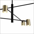 Snow 6 lampa sufitowa czarno złota Light Prestige