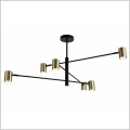 Light Prestige Snow 6 czarna lampa wisząca złote reflektorki