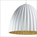 biała lampa wisząca złote wnętrze klosza Sigma Telma