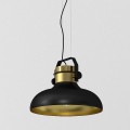 Luminex Helsing 4133 czarna wisząca lampa industrialna elementy z mosiądzu
