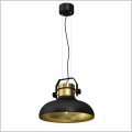 czarna lampa wisząca złote wnętrze klosza Helsing Luminex 4133