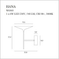 kinkiet LED 520lm do nowoczesnej sypialni Maxlight Hana W0303