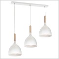 Luminex Noak Wood 1196 biała lampa wisząca 3xE27