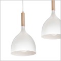 biała lampa z drewnem Noak Wood 3xE27 Luminex 1196