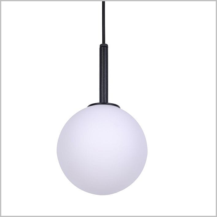 Kaja Faro lampa wisząca klosz biała kula szklana