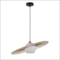 lampa wisząca biała kula ze złotą obręczą Sigma Sol SL-32037