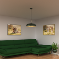 elegancka zielona lampa wisząca do salonu Lincoln Green Gold MLP7900 Milagro